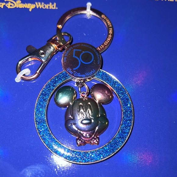DISNEY Mickey 50th Anniversary Keychain Iridescent - Picture 8 of 9